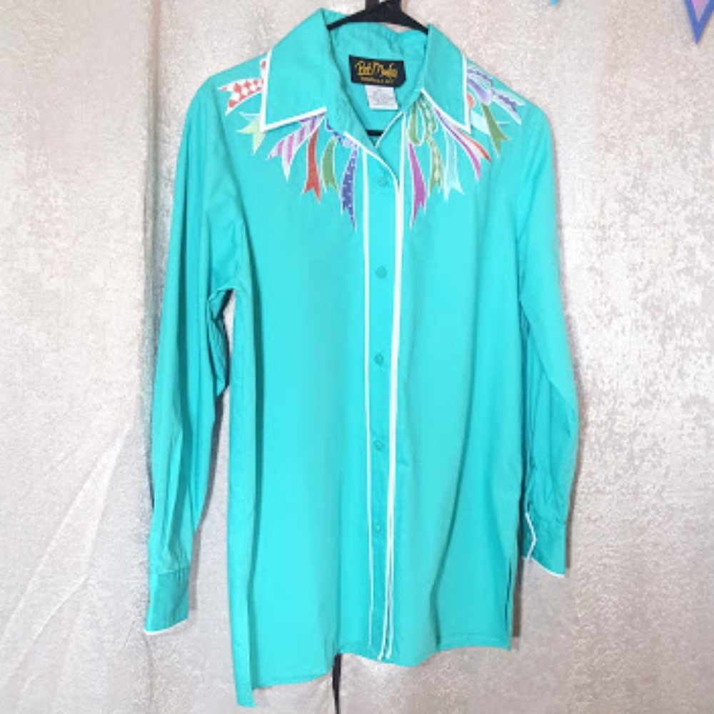 Bob Mackie Wearable Art Western Button Up …